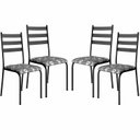 Ver imagem 2 de Kit 4 Cadeiras para Cozinha e Sala de Jantar 541.Sli Preto/Floral