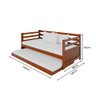 Sofá Cama Luxo Enjoy em Madeira Maciça com Cama Auxiliar -castanho - 3