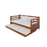Sofá Cama Luxo Enjoy em Madeira Maciça com Cama Auxiliar -castanho - 2