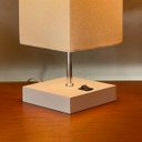 Ver imagem 4 de Kit 2 Abajur Luminaria de Mesa Quadrado Mdf Interruptor Ref 49 Decoração Casa Sala Quarto Escritório