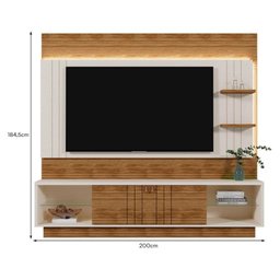 Estante Home Guaíba para Tv até 65” - Mobler:pérola Metalizado/amendôa - 3