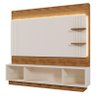 Estante Home Guaíba para Tv até 65” - Mobler:pérola Metalizado/amendôa - 1