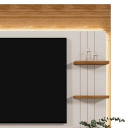 Estante Home Guaíba para Tv até 65” - Mobler:pérola Metalizado/amendôa - 5