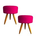 Ver imagem 1 de Kit 2 Puffs Decorativos para Sala Redondo Suede