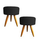 Ver imagem 1 de Kit 2 Puffs Decorativos para Sala Redondo Suede