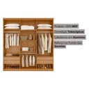 Ver imagem 3 de Guarda-Roupa Casal 100% MDF 6 Portas e 4 Gavetas com Pés 220cm Multimóveis CR35544 Madeirado/Off