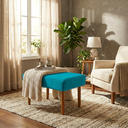 Ver imagem 1 de Puff Charme Decorativo Assento Extra para Sala Quarto Closet Penteadeira Pés Palito Design Moderno