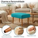 Ver imagem 2 de Puff Charme Decorativo Assento Extra para Sala Quarto Closet Penteadeira Pés Palito Design Moderno