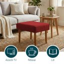 Ver imagem 4 de Puff Charme Decorativo Assento Extra para Sala Quarto Closet Penteadeira Pés Palito Design Moderno