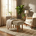 Ver imagem 1 de Puff Charme Decorativo Assento Extra para Sala Quarto Closet Penteadeira Pés Palito Design Moderno