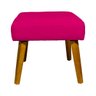 Puff Decorativo para Sala Charme Suede Pink Pé Castanho - 3