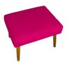 Puff Decorativo para Sala Charme Suede Pink Pé Castanho - 2
