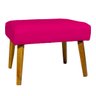 Puff Decorativo para Sala Charme Suede Pink Pé Castanho - 1
