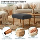 Ver imagem 2 de Puff Charme Decorativo Assento Extra para Sala Quarto Closet Penteadeira Pés Palito Design Moderno