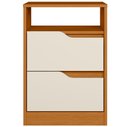 Ver imagem 7 de Mesa de Cabeceira Moderna 2 Gavetas 1 Nicho Lody A04 Flex Cinamomo Off White - Lyam Decor