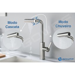 Torneira Misturador Gourmet Cozinha Monocomando Aço Escovado - 4