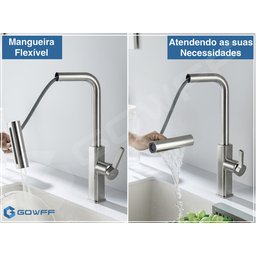 Torneira Misturador Gourmet Cozinha Monocomando Aço Escovado - 8