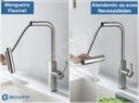Ver mais imagens de Torneira Misturador Gourmet Cozinha Monocomando Aço Escovado