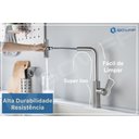 Ver imagem 7 de Torneira Misturador Gourmet Cozinha Monocomando Aço Escovado
