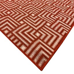 Tapete Sala Moderno Geometrico Tabuleiro 150x200 Cm Vermelho - 4