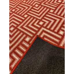 Tapete Sala Moderno Geometrico Tabuleiro 150x200 Cm Vermelho - 5