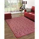 Ver imagem 2 de Tapete Sala Moderno Geometrico Tabuleiro 150x200 Cm Vermelho