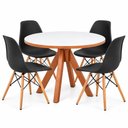 Ver imagem 7 de Conjunto Mesa Dallas Redonda 90cm Branca com 4 Cadeiras Eiffel Pretas Decoreshop