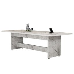 Mesa de Escritório para Sala de Reunião em Mdf Estilo Mármore 8 Lugares - 4