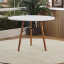 Ver imagem 1 de Mesa Eames Eiffel Redonda Isabella Tampo Mdp 80cm 3 Pés em Madeira Branco