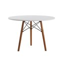 Ver imagem 2 de Mesa Eames Eiffel Redonda Isabella Tampo Mdp 80cm 3 Pés em Madeira Branco