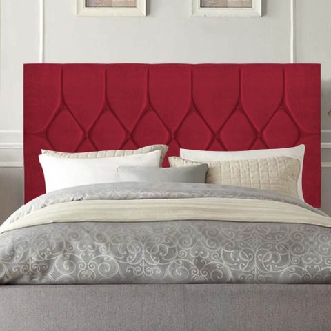 Cabeceira Estofada Cama Box King 195cm Istambul Corino Vermelho- Mabe Magazine