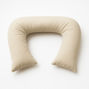 Almofada Amamentação Suede Bege Fibra Siliconada Confort