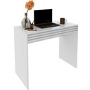 Ver imagem 1 de Escrivaninha Mesa de Escritório 90 Cm 1 Gaveta Ripado Branco