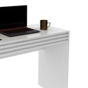Ver mais imagens de Escrivaninha Mesa de Escritório 90 Cm 1 Gaveta Ripado Branco