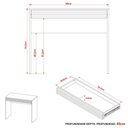 Ver imagem 3 de Escrivaninha Mesa de Escritório 90 Cm 1 Gaveta Ripado Branco