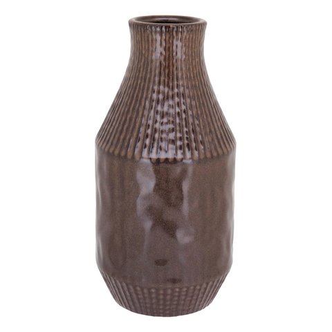 Vaso Decorativo Enfeite Casa Cerâmica 29x14x14cm Marrom