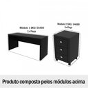 Ver imagem 2 de Conjunto Home Office 2 Peças com 1 Mesa e 1 Gaveteiro Preto - Pnr Móveis