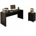 Ver imagem 5 de Conjunto Home Office 2 Peças com 1 Mesa e 1 Gaveteiro Preto - Pnr Móveis