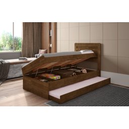 Cama Bau com Auxiliar Mdf/mdp Framar Larissa Malbec - 2