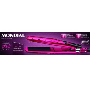 Prancha Alisadora de Cabelo Mondial P-19 Chrome Pink 30w:rosa/bivolt