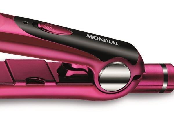 PRANCHA ALISADORA DE CABELO MONDIAL P-19 CHROME PINK 30W:Rosa/Bivolt - 4