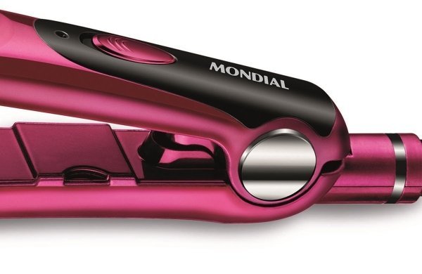 PRANCHA ALISADORA DE CABELO MONDIAL P-19 CHROME PINK 30W:Rosa/Bivolt - 8