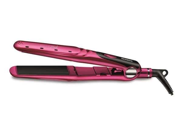 PRANCHA ALISADORA DE CABELO MONDIAL P-19 CHROME PINK 30W:Rosa/Bivolt - 3