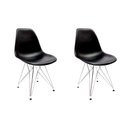 Ver imagem 1 de Conjunto com 2 Cadeiras Eames Preta - Base Eiffel Cromada 