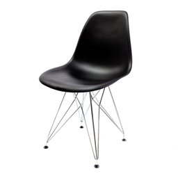 Conjunto com 2 Cadeiras Eames Preta - Base Eiffel Cromada  - 2