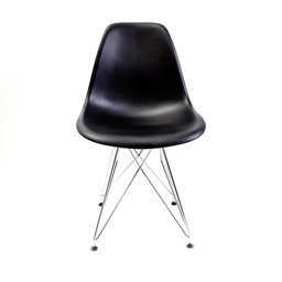 Conjunto com 2 Cadeiras Eames Preta - Base Eiffel Cromada  - 5