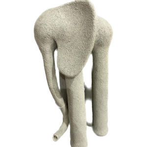 Escultura de Elefante em Poliresina Cinza
