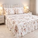 Ver imagem 1 de Conjunto Cama Casal King Size Juliette 04 Pç Bordado 300 Fios:palha