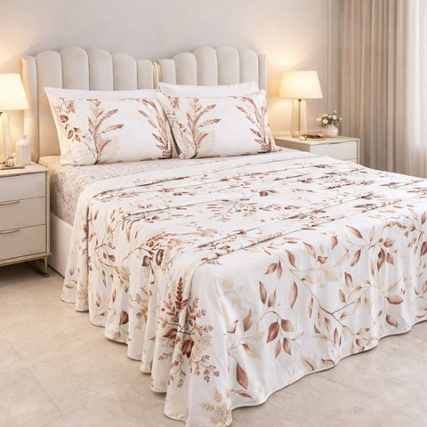 Conjunto Cama Casal King Size Juliette 04 Pç Bordado 300 Fios:palha