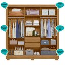 Ver imagem 5 de Guarda Roupa 3 Portas Deslizantes C/espelho Cinza Freijo